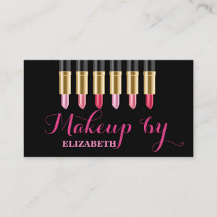 Girly Modern Professional, Black ,Lipstick Business Card