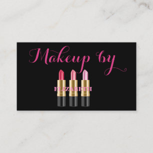 Girly Modern Professional, Black ,Lipstick Business Card