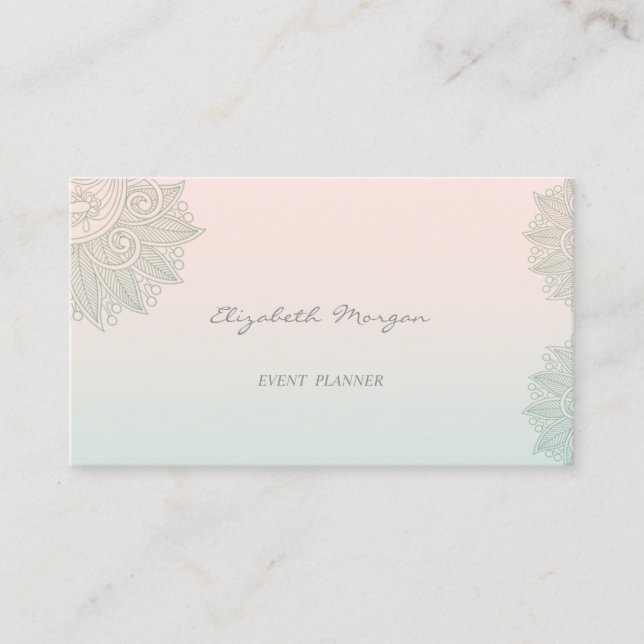 Girly Modern Professional Charming,Lace Business Card (Front)