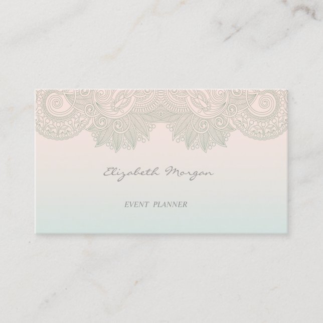 Girly Modern Professional Charming,Lace Business Card (Front)