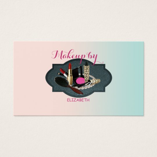 Girly Modern Professional, Makeup Business Card