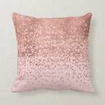Girly Modern Rose Gold Pink Glitter Confetti Cushion<br><div class="desc">This girly and glamourous pattern is perfect for the stylish and trendy fashionista. This pattern depicts a faux printed rose gold sparkly glitter sequin falling confetti gradient on top of a simple blush pink background. It's chic, elegant, and pretty. Pick this print if you a enjoy modern and luxury style...</div>
