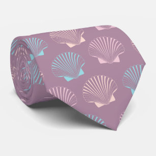 Girly modern summer colourful seashell pattern tie