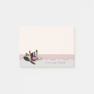 Girly Modern Trendy,Lace,Makeup Post-it Notes
