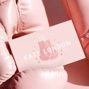 Girly Modern Trendy Online Boxing Gloves Club Business Card