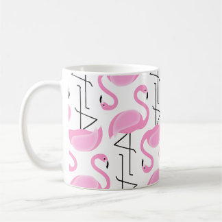 Girly Modern Tropical Pink Flamingo Pattern Coffee Mug