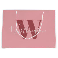 Girly Monogram and Name pink blush red