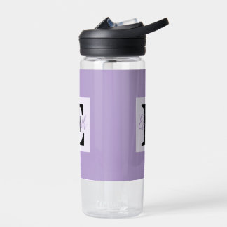 Girly Monogram and Name pink purple Luggage Water Bottle