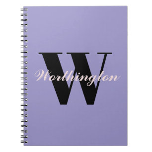 Girly Monogram and Name purple Notebook