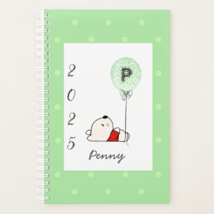 Girly Monogram Bear Green 2025 Planner