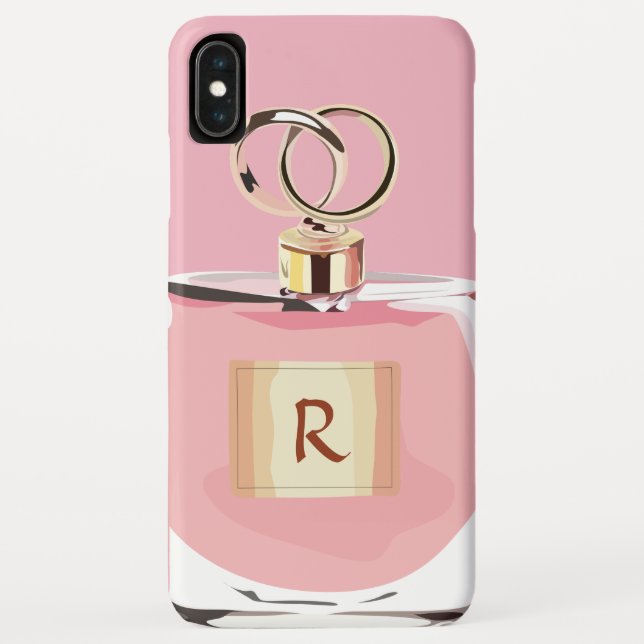 Girly Monogram Beauty Pink Stylish Perfume Bottle Case-Mate iPhone Case (Back)