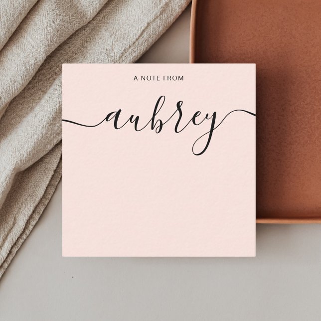 Girly Monogram Calligraphy Blush Pink Card (Creator Uploaded)
