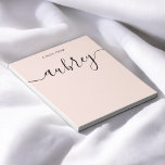 Girly Monogram Calligraphy Blush Pink Notepad<br><div class="desc">Simple note card features a modern handwritten calligraphy for your name.</div>