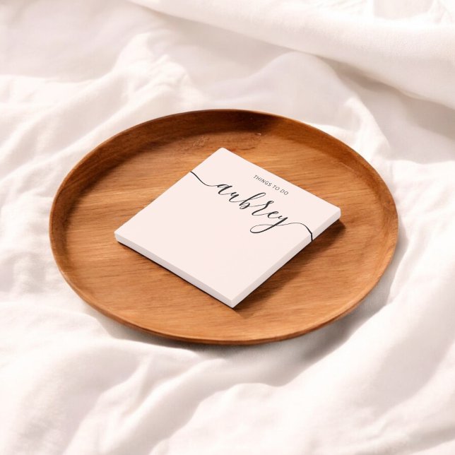 Girly Monogram Calligraphy Blush Pink Post-it Notes (Creator Uploaded)