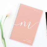 Girly Monogram Calligraphy Coral Blush Pink Planner<br><div class="desc">Girly Monogram Calligraphy Coral Blush Pink Planner. Easy to customise feminine and elegant script typography monogram. Perfect monogrammed name gift idea!</div>