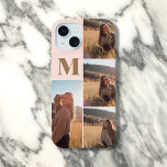 Girly Monogram Elegant Photo Blush Pink<br><div class="desc">Create a unique and stylish look with this personalised iPhone case. Add your 4 favourite photos and customise it with your monogram for a truly personal touch. Perfect for showcasing your memories and style!</div>