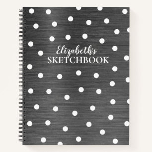 Girly Monogram Grey Artist Sketchbook Notebook