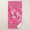 Girly Monogram Metallic Hot Pink Dripping Glitter