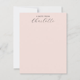 Girly Monogram Script Calligraphy Blush Pink Card