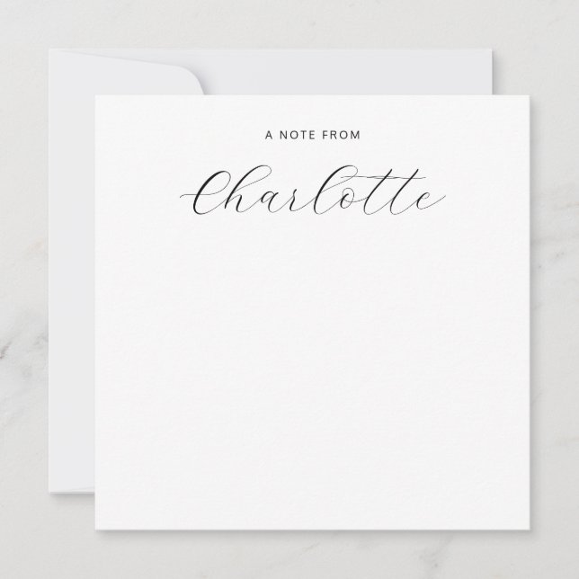 Girly Monogram Script Calligraphy  Card (Front)