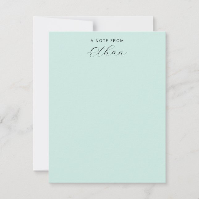 Girly Monogram Script Calligraphy Mint Green Card (Front)