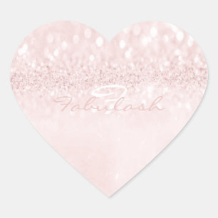 Girly Monogram Sparkly Glitter Pink Delicate Heart Sticker