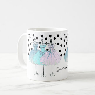girly monogrammed coffee mug, your name mug