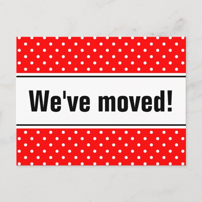 Girly moving postcards | red and white polka dots (Front)