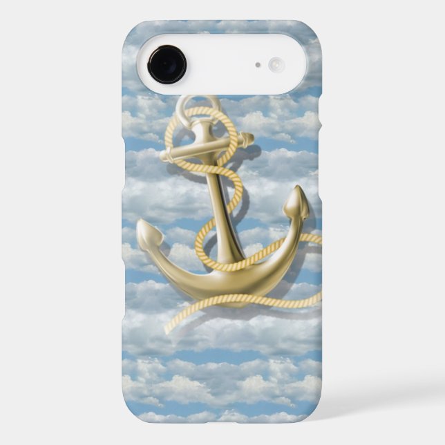 girly nautical preppy blue sky cloud anchor Case-Mate iPhone case (Back)