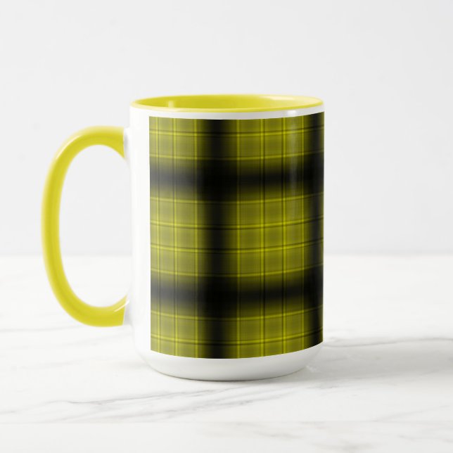 girly neon squars shadows placard wood yellow  mug (Left)