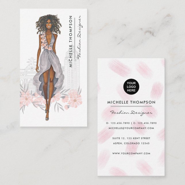 Girly New York Fashion Designer Business Card (Front/Back)