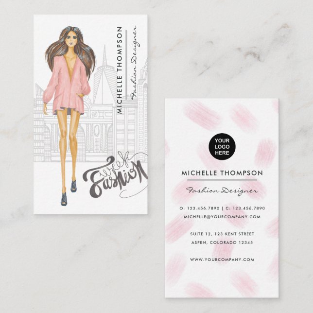 Girly New York Fashion Designer Business Card (Front/Back)