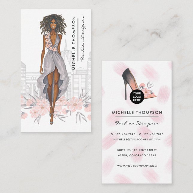 Girly New York Fashion Designer Business Card (Front/Back)