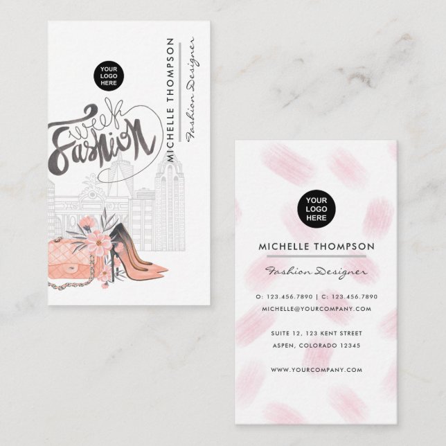 Girly New York Fashion Week Designer Business Card (Front/Back)