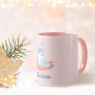 Girly Old English Sheepdog Name Winter Mug