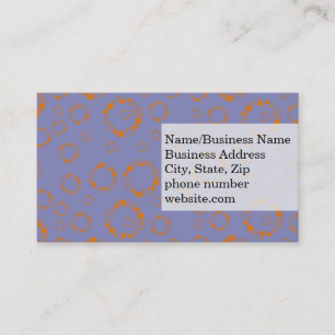 girly orange blue circle squares pattern dizzy art business card