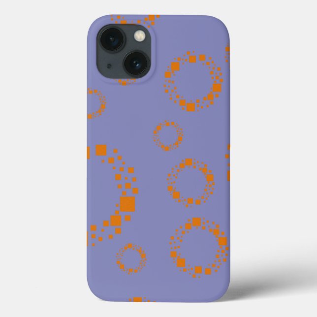 girly orange purple circle squares pattern dizzy Case-Mate iPhone case (Back)