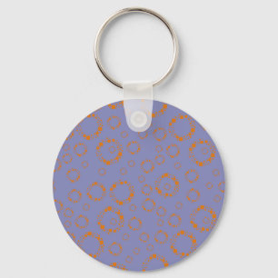 girly orange purple circle squares pattern dizzy key ring