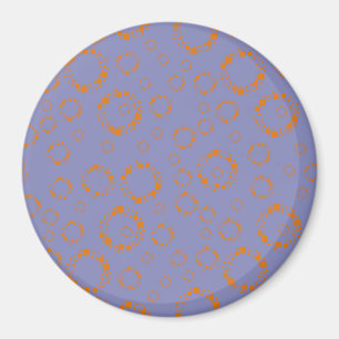 girly orange purple circle squares pattern dizzy magnet