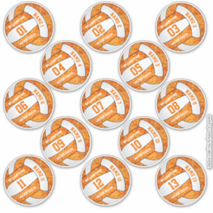 girly orange white set of 13 volleyball