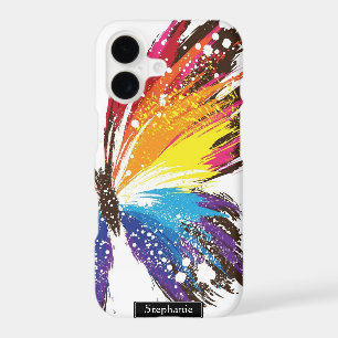 Girly Paint Splashed Realistic Butterfly Monogram