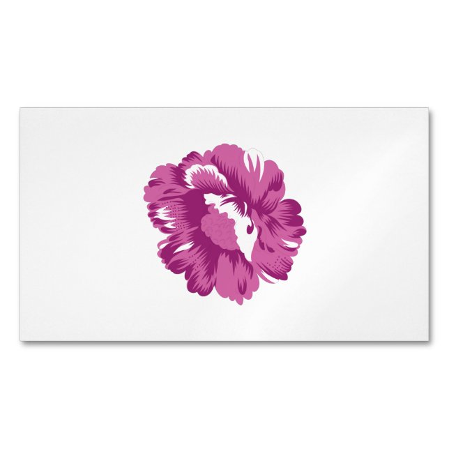Girly, Pale Megenta, Royal Health Magnetic Business Card (Front)