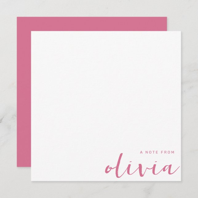 Girly  Pale Violet Red Monogram Script Card (Front/Back)