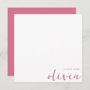 Girly  Pale Violet Red Monogram Script Card