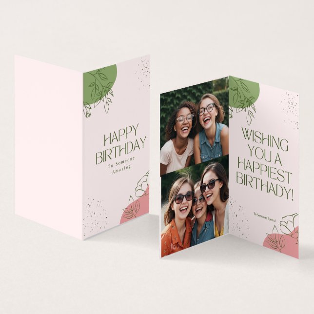 Girly pastel floral aesthetic birthday photo  (Inside and Outside)