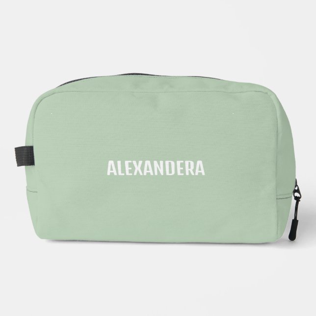 Girly Pastel Green Name Dopp Kit (Front)