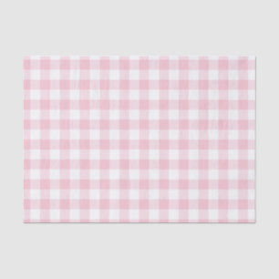 Girly Pastel Pink Gingham Plaid Tissue Paper