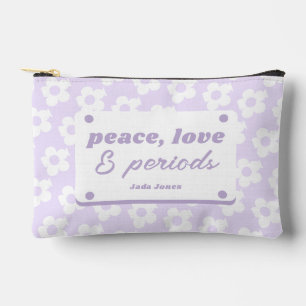 Girly Pastel Purple Floral Pattern Period Accessory Pouch
