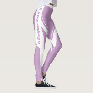 Girly Pastel Purple White Heart Butt Slogan Leggings