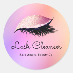 Girly Pastel Rainbow Lash Cleanser Product Label